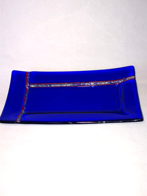 LONG PLATE-BLUE WITH DIRCHO STRIPS