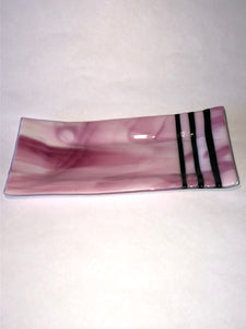 LONG PLATE-PINK SWIRL AND BLACK