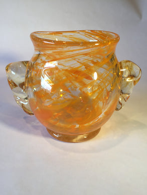 VASE-YELLOW WITH CLEAR