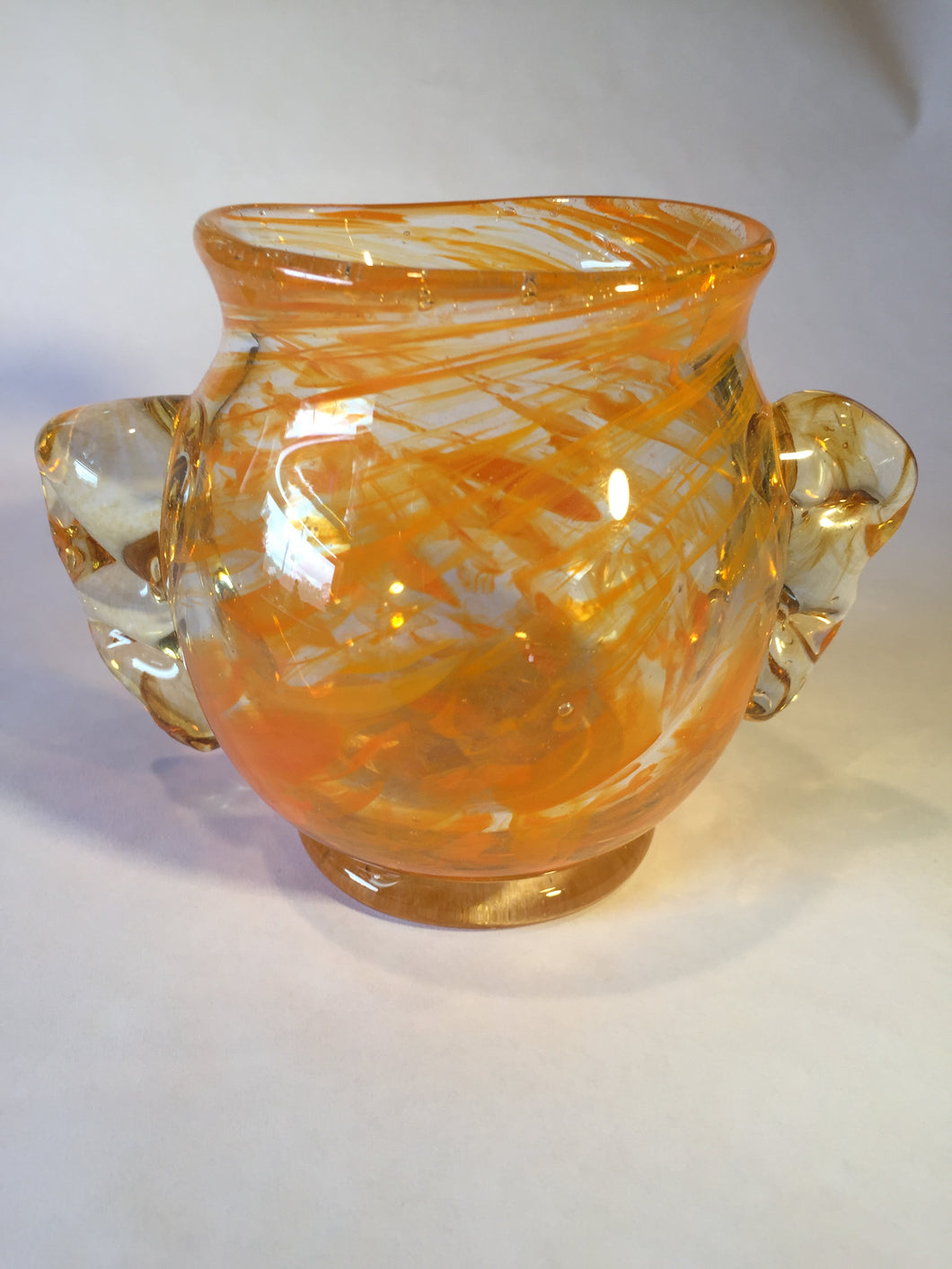 VASE-YELLOW WITH CLEAR