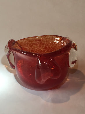 BOWL-RED WITH CLEAR