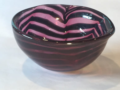 BOWL-PURPLE WITH RIPPLES INSIDE