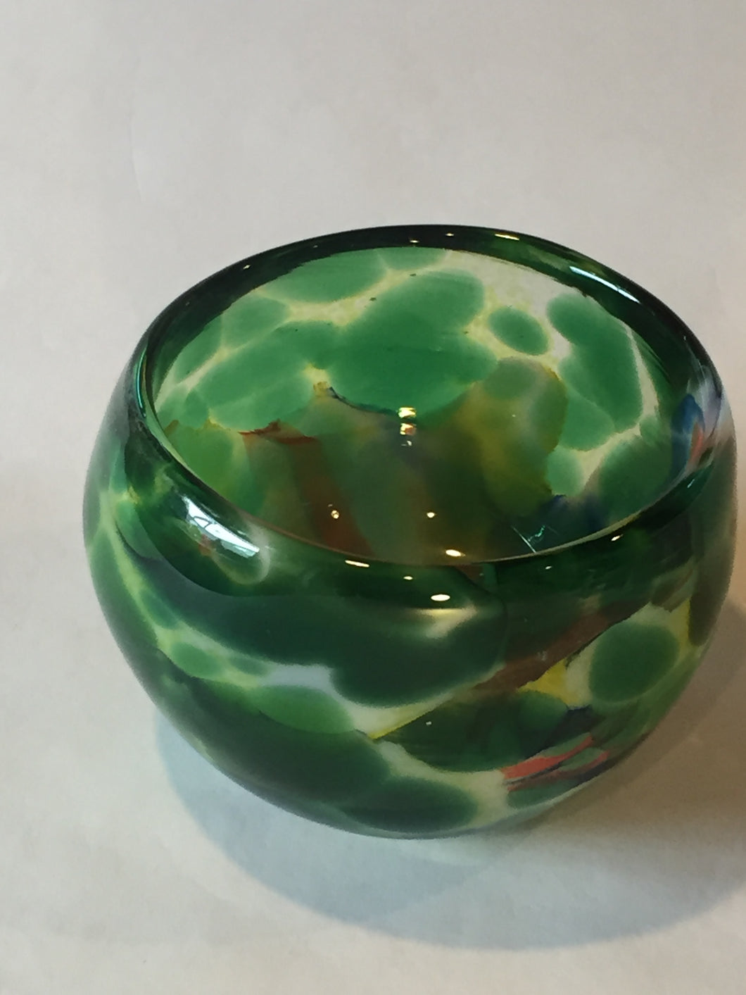 BOWL-DRK GREEN ON CLEAR