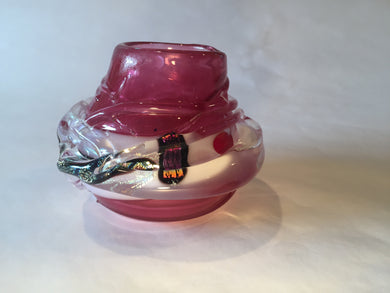 BOWL- PINK WRAPED WITH CLEAR