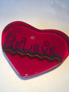 HEARTS-BELIEVE,RED ON CLEAR