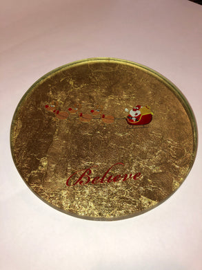 CHRISTMAS DISH-BELIEVE, SANTA ON SLEIGH