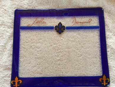 MAKEUP PALETTE-BLUE WITH FRENCH LEAF/ MADE TO ORDER